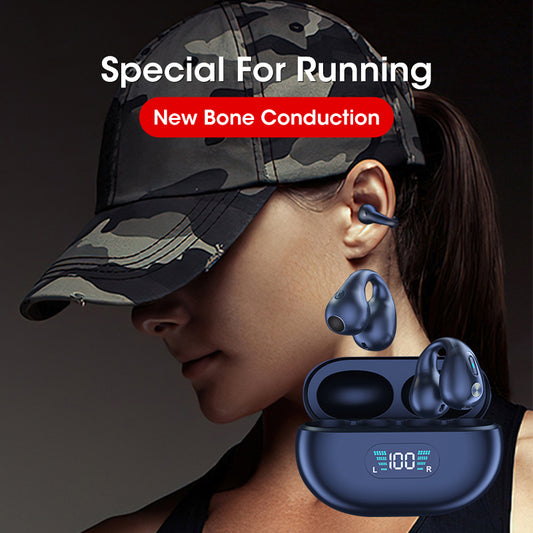 Bone Conduction Headphones TWS Earbuds Ear Clip Bluetooth