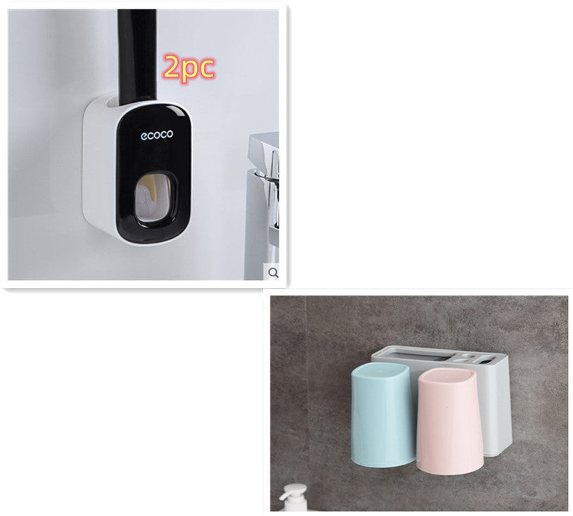 Wall Mounted Automatic Toothpaste Holder Set Dispenser