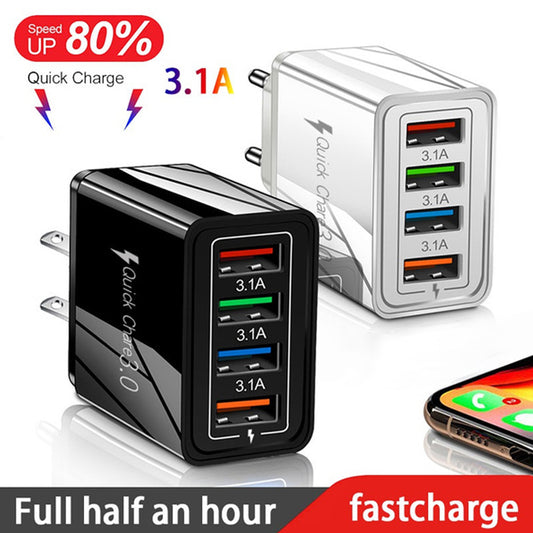 USB Charger Quick Charge 3.0 4 Ports Phone Adapter