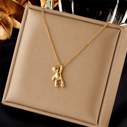 Cute Cartoon Three-dimensional Bear Necklace