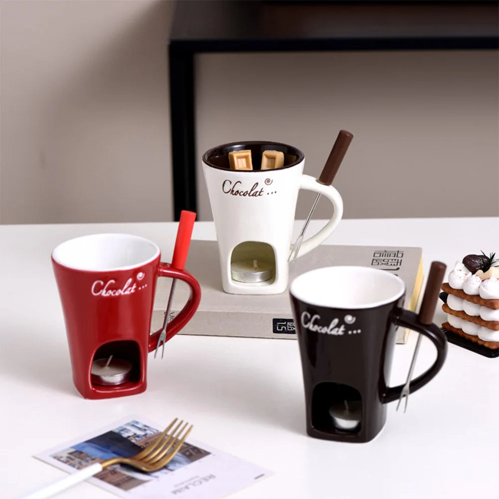 Fondue Mug Set Personal Mini Fondue Pots Melter Cup