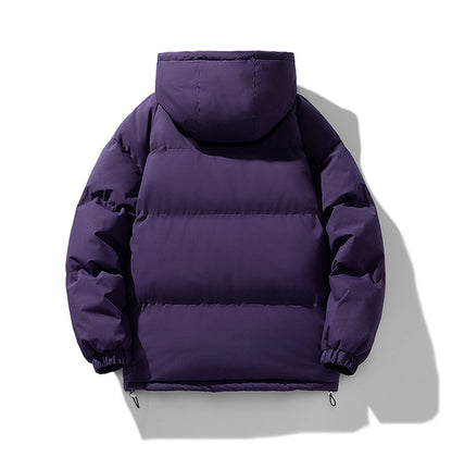 Men's Hoodie Coat Winter Fashion Solid ZIp-up Thickened Jacket