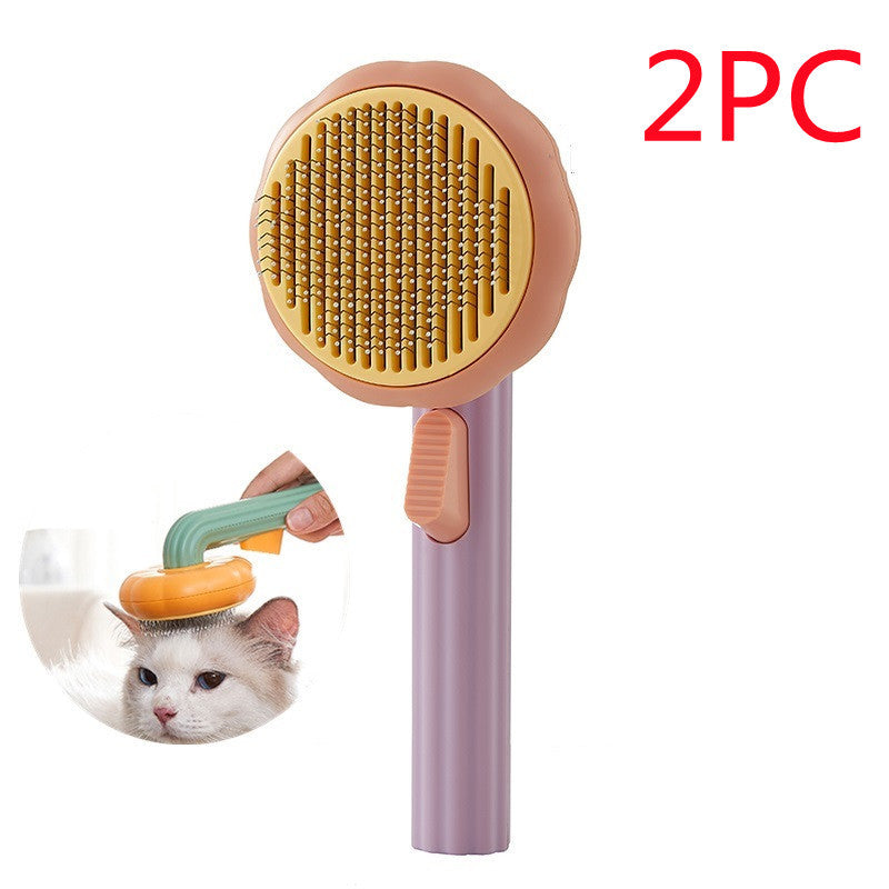 New Pet Cat Brush Self-cleaning Comb Looper