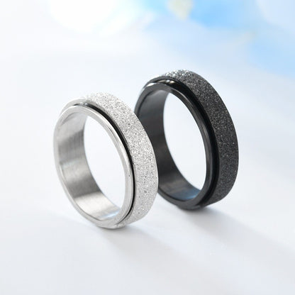 Turnable Anxiety Rings Rainbow Silver Color Relieve Stress Rings For Women Men