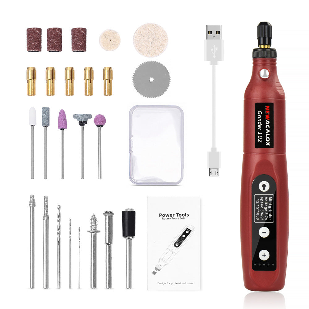 5-speed Polishing Machine With Light Mini Electric Grinder USB Rechargeable Drill