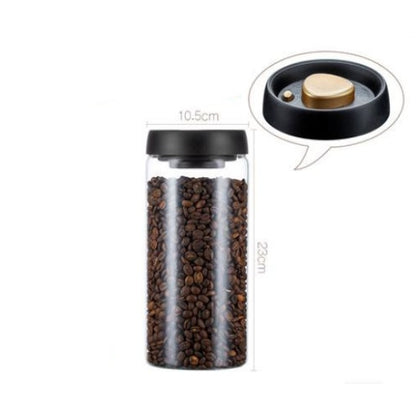 Vacuum Sealed Jug Set Black Coffee Beans Glass Airtight