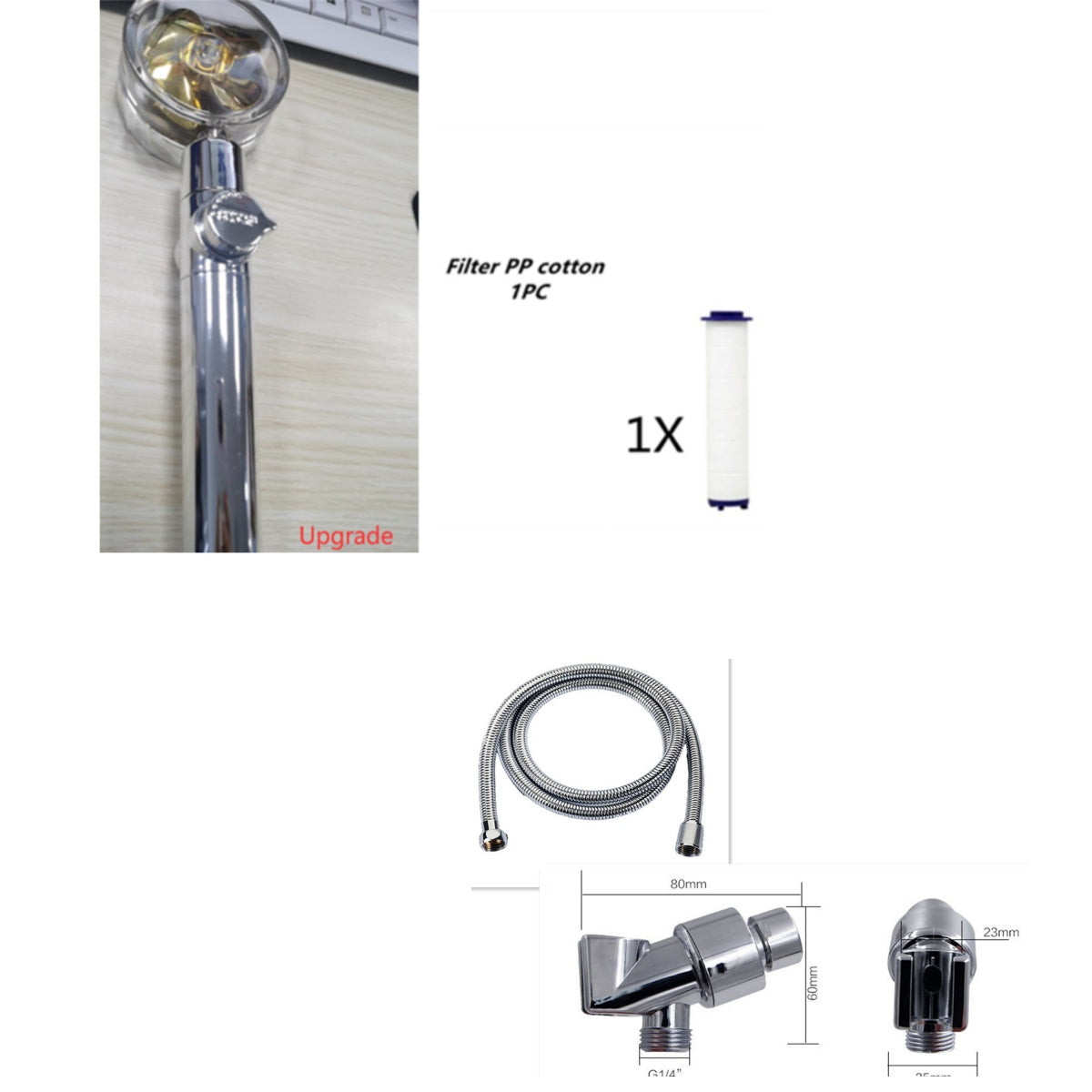 New Turbo Propeller Shower Head Water Saving High Pressure