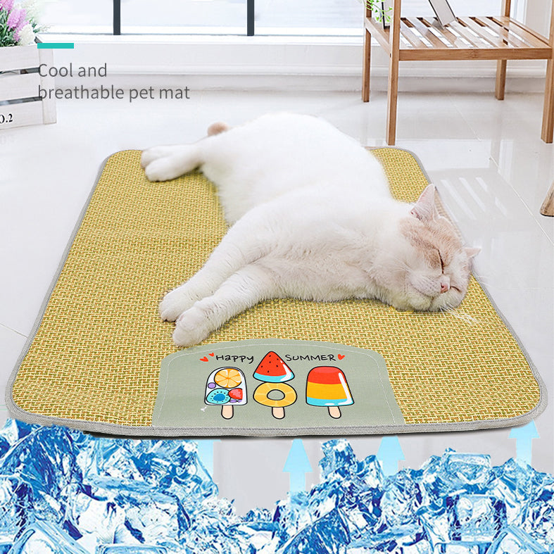 Pet Mat Ice Cool Grass Mat Dog's Nest Tengzhu Cooling Summer