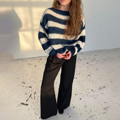 Loose Striped Pullover Sweater Fashion Versatile
