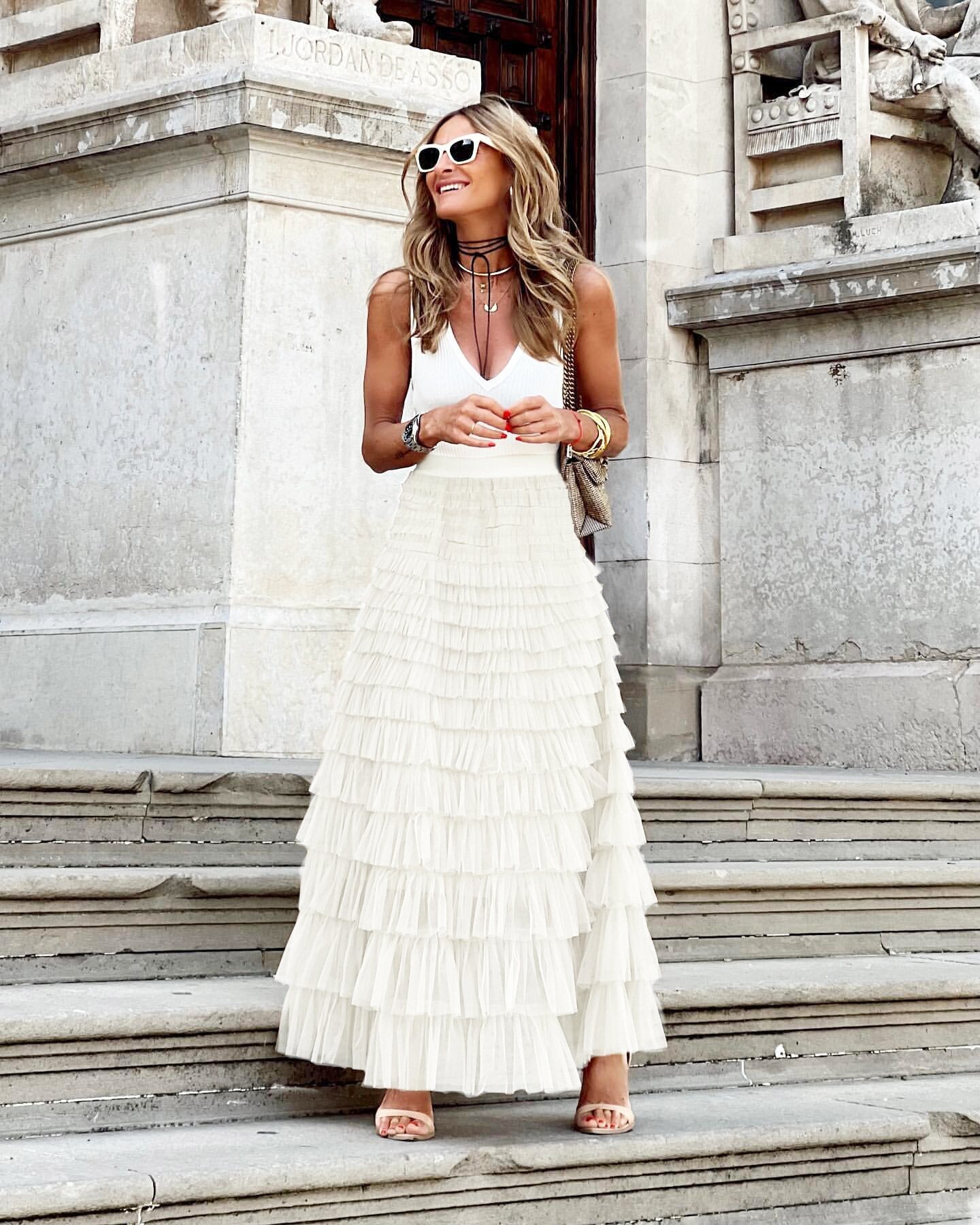 Layered Ruffles Cake Skirt Summer Fashion A Line Swing