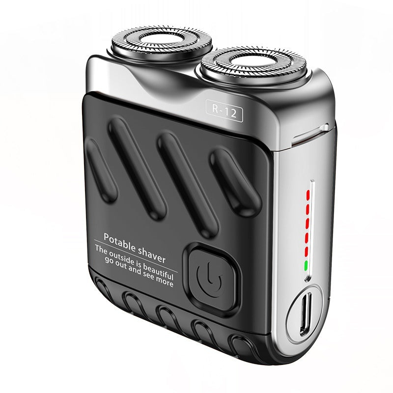 Portable Rotary Dual Ring Electric Shaver Men Travel