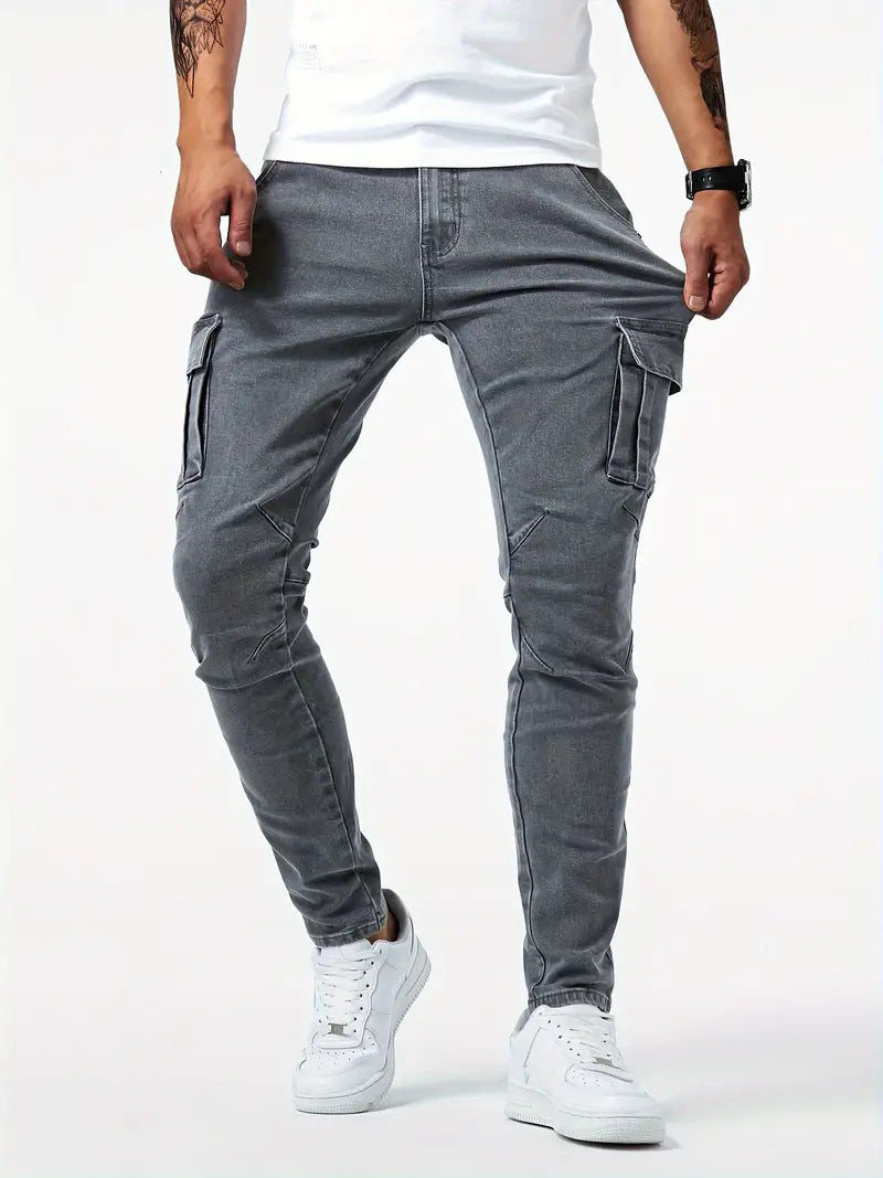 Man's Casual Cargo Pants Stylish Tide Brand Stretch Pants
