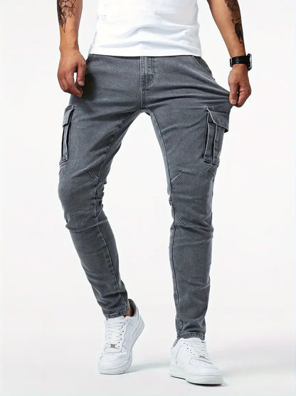 Man's Casual Cargo Pants Stylish Tide Brand Stretch Pants