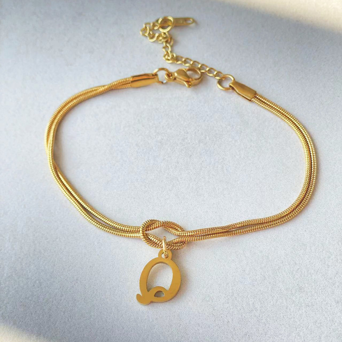 New Letter A-Z Love Knot Bracelets For Women Couple