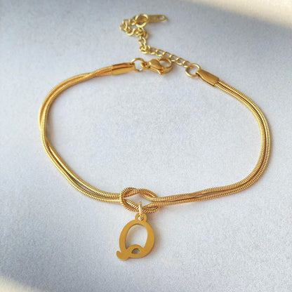 New Letter A-Z Love Knot Bracelets For Women Couple