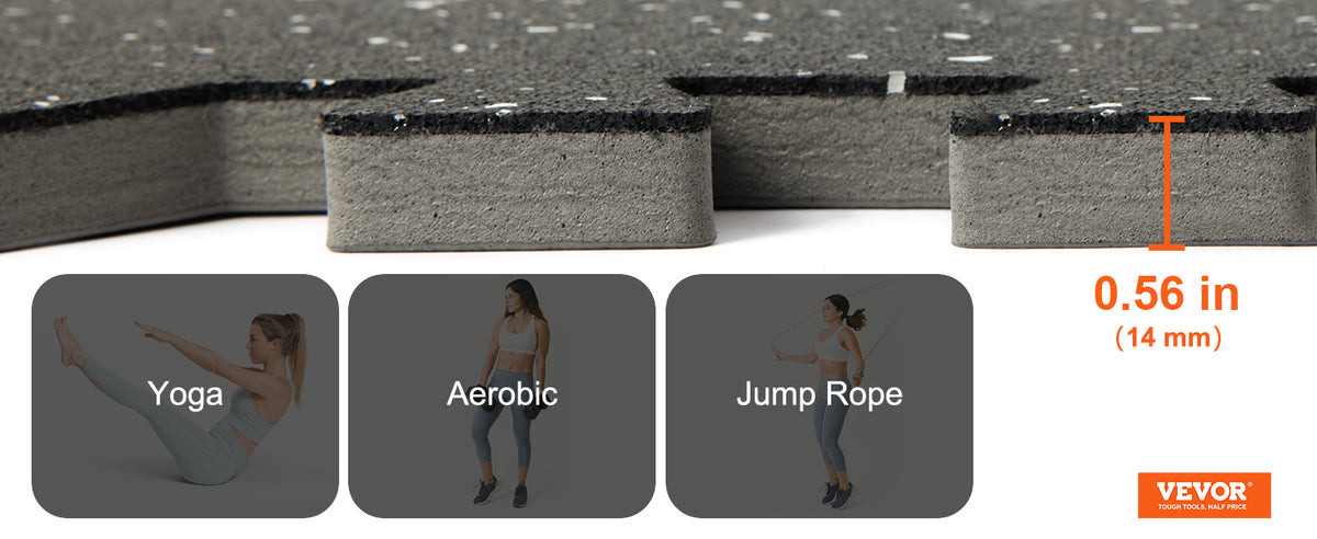 SucceBuy 25/12/6 PCS 1/2 in Thick Gym Floor Mats