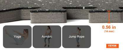 SucceBuy 25/12/6 PCS 1/2 in Thick Gym Floor Mats