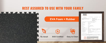 SucceBuy 25/12/6 PCS 1/2 in Thick Gym Floor Mats