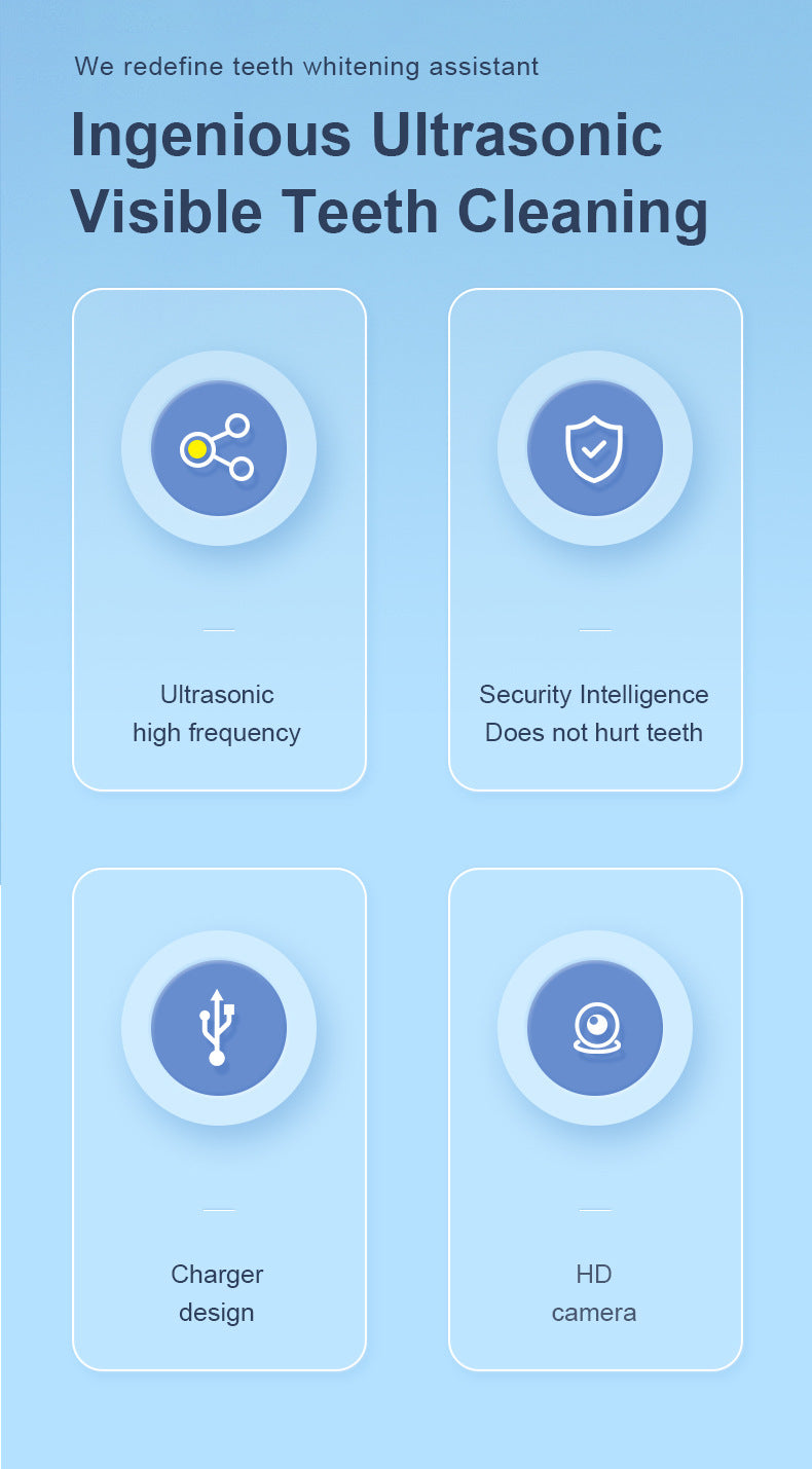 Visual Ultrasonic Tooth Cleaning Device Convenient Tooth Flushing