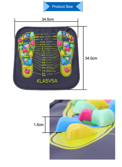 Reflexology Foot Massage Pad Cobblestone Walk Massager Mat