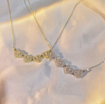 Retro Magnetic Folding Heart Shaped Four Leaf Clover Pendant Necklace Women Love