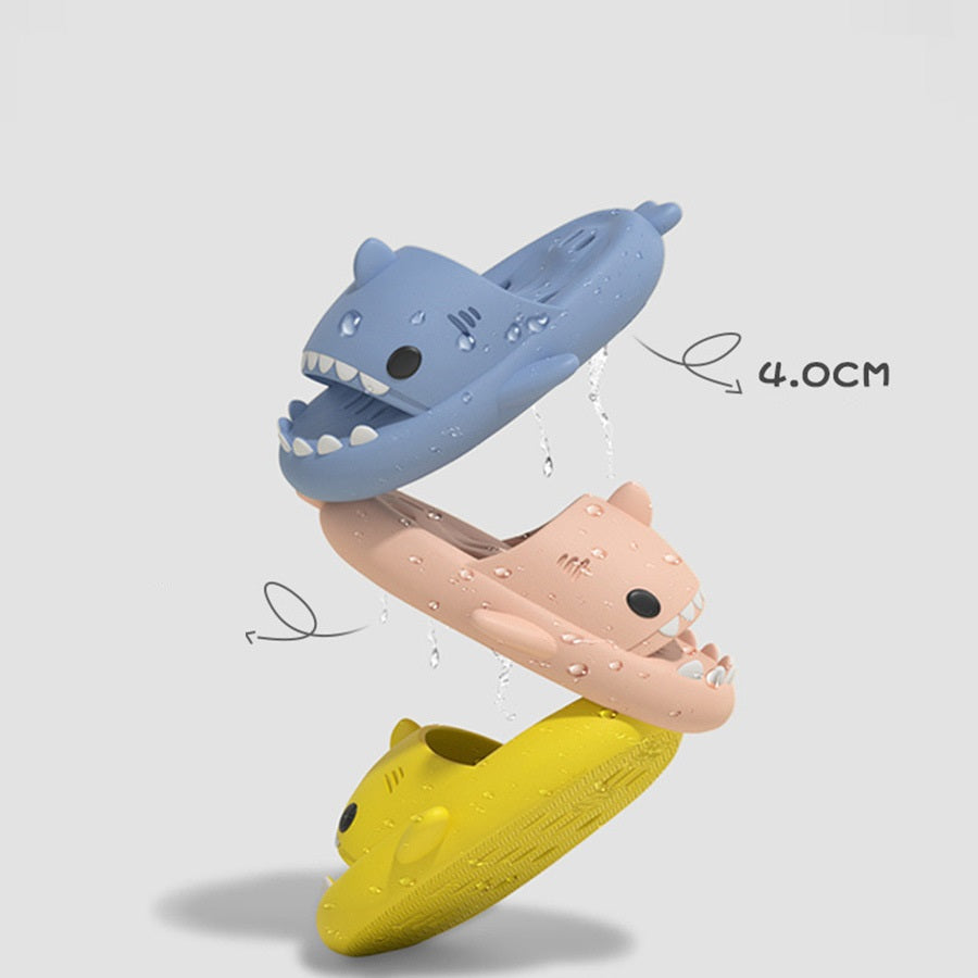 Shark Slippers With Drain Holes Shower Shoes For Women Quick Drying