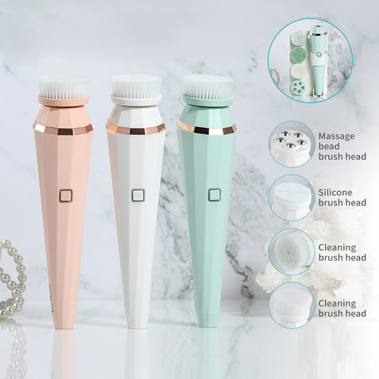 4 in 1 USB Rechargeable Electric Facial Cleansing Brush Soft Skin Care
