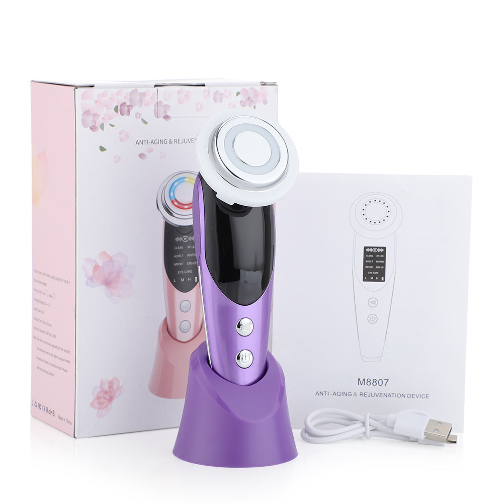 7 in 1 Facial Massager EMS Micro-current Color Light Vibration