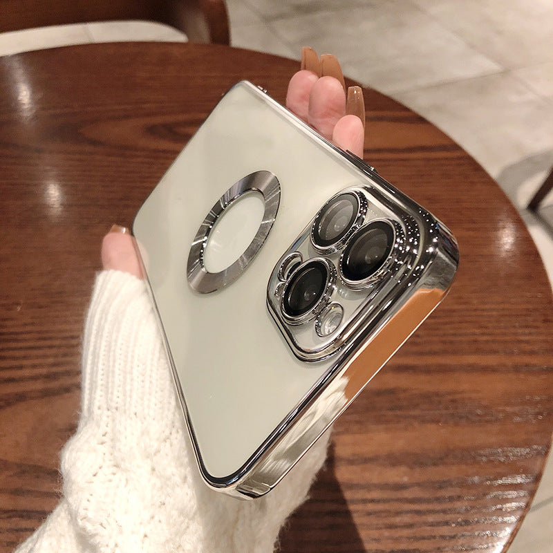 Phone Case With Camera Protector Advanced Electroplating Integrated With Lens Protector Phone Case