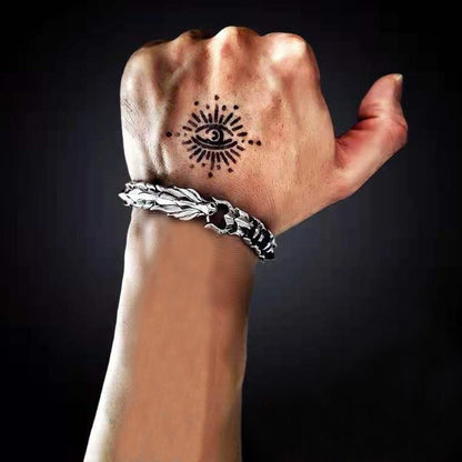 Hip Hop Silver Dragon Head Dragon Lin Bracelet