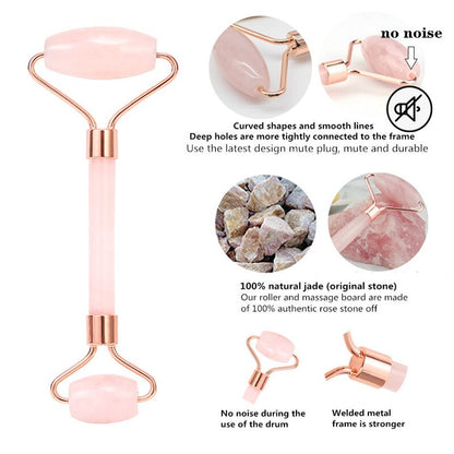 Beauty Facial Massager Roller Slimming Jade Scraping Mask Brush