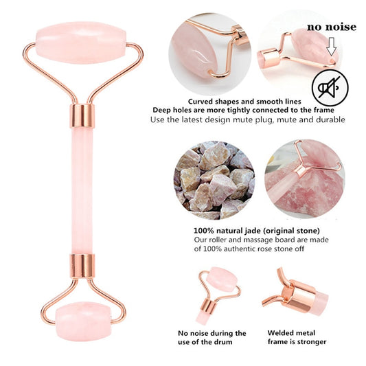 Facial Massager Roller Slimming  Jade Scraping Mask Brush Three-piece Set