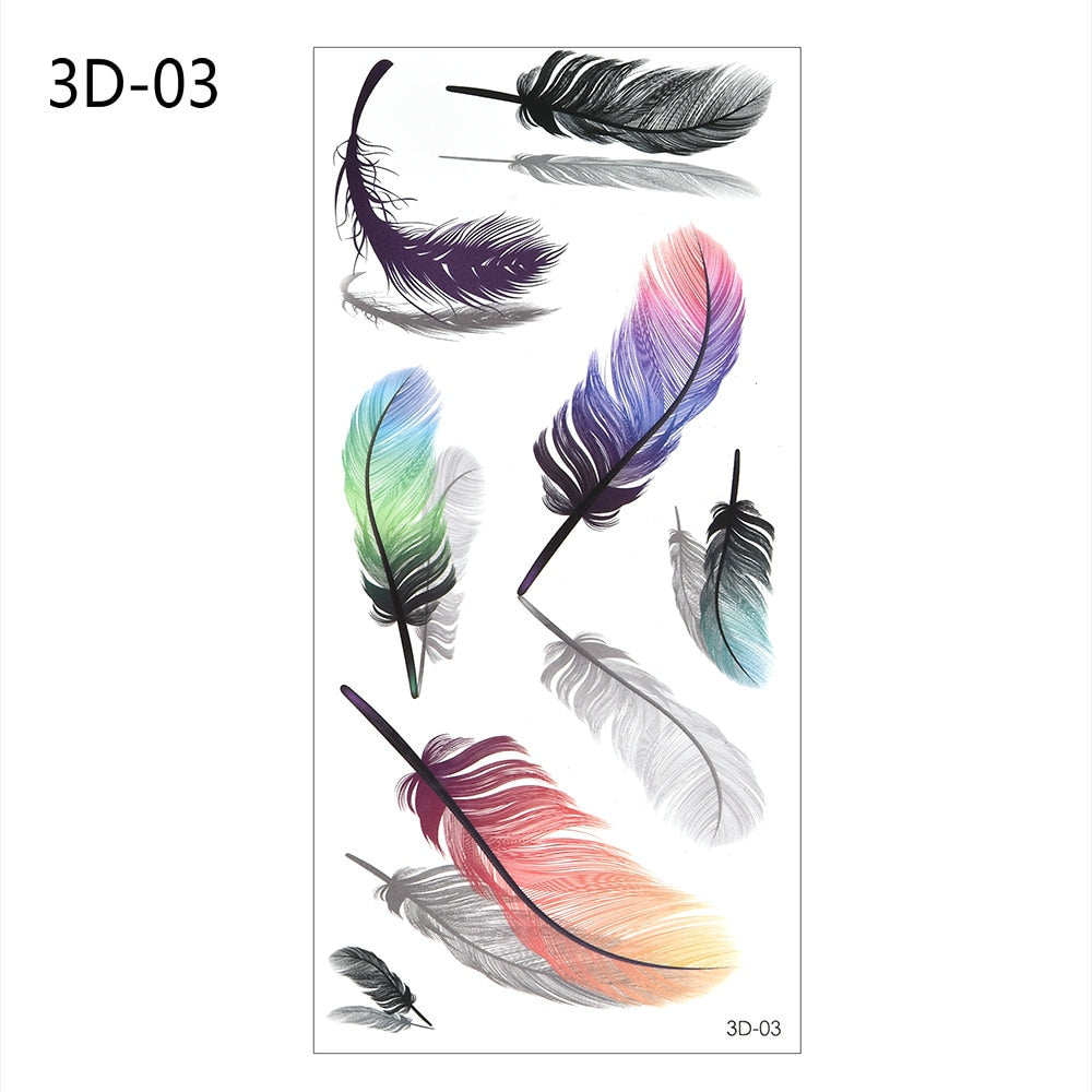 Temporary Tattoos Sticker for Women Body Art Tattoo Sticker 3D