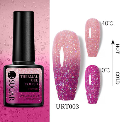 Beauty Thermal Ultra-thin Glitter 3 Colors Soak Off Nail Art Gel