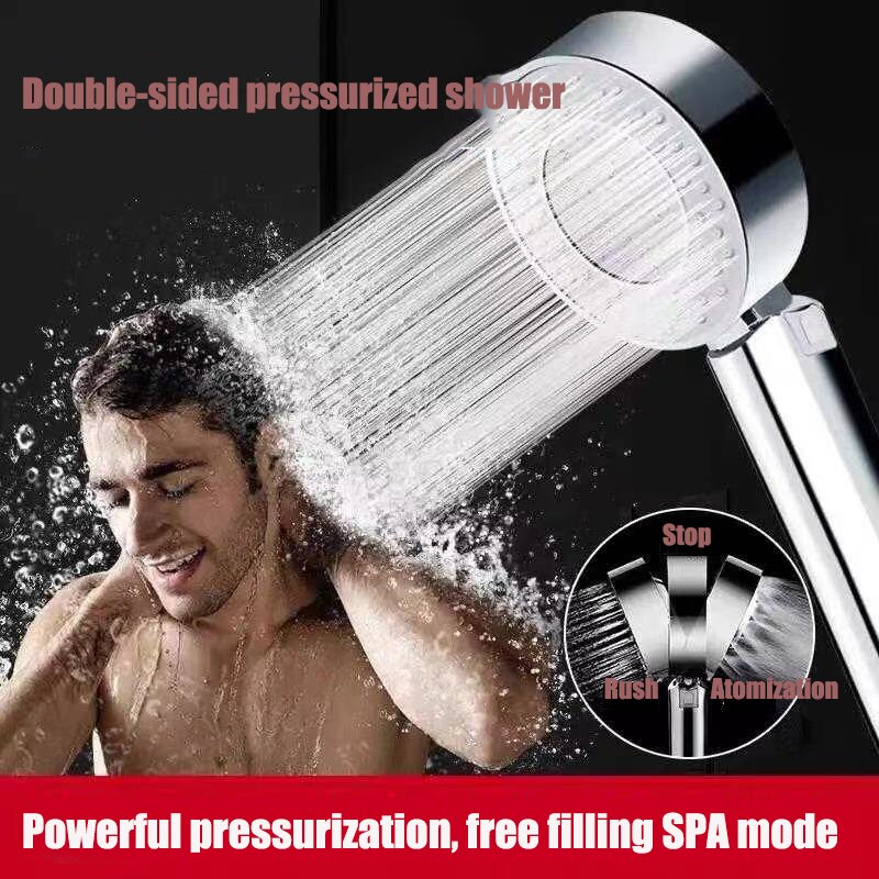Double-sided Shower Head Water Saving Round ABS Nozzle SPA
