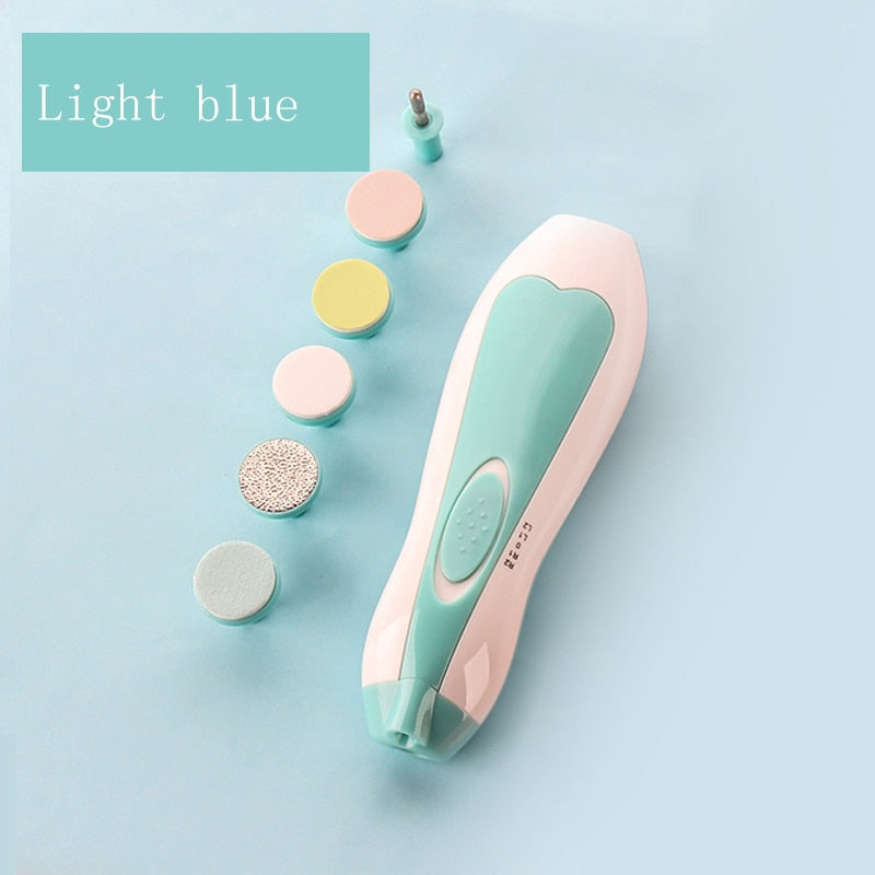 Electric nail polisher baby blue powder 6 pieces