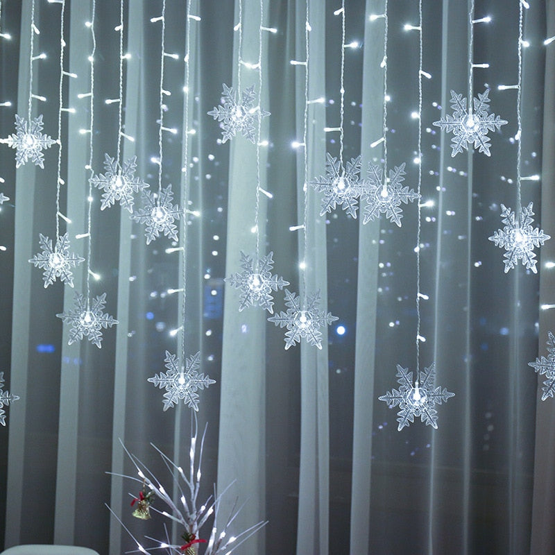 Christmas snowflakes LED String lights Flashing Lights Curtain Light