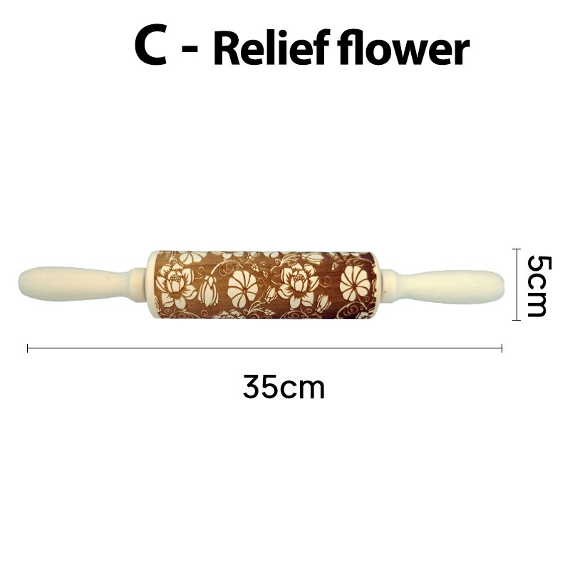 Christmas Rolling Pins Rock Snowflake Elk Wooden Rolling