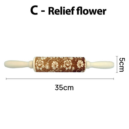 Christmas Rolling Pins Rock Snowflake Elk Wooden Rolling