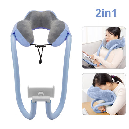 2-in-1 U-Shaped Neck Pillow With Gooseneck