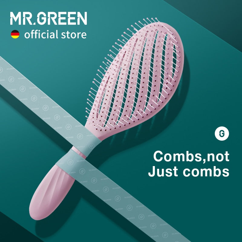 Beauty MR.GREEN Hollow Out Hair Brush Scalp Massage Combs