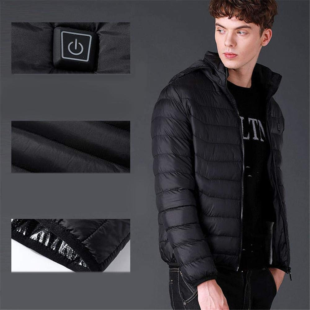 Heated Vest Jacket Washable Usb Charging Hooded