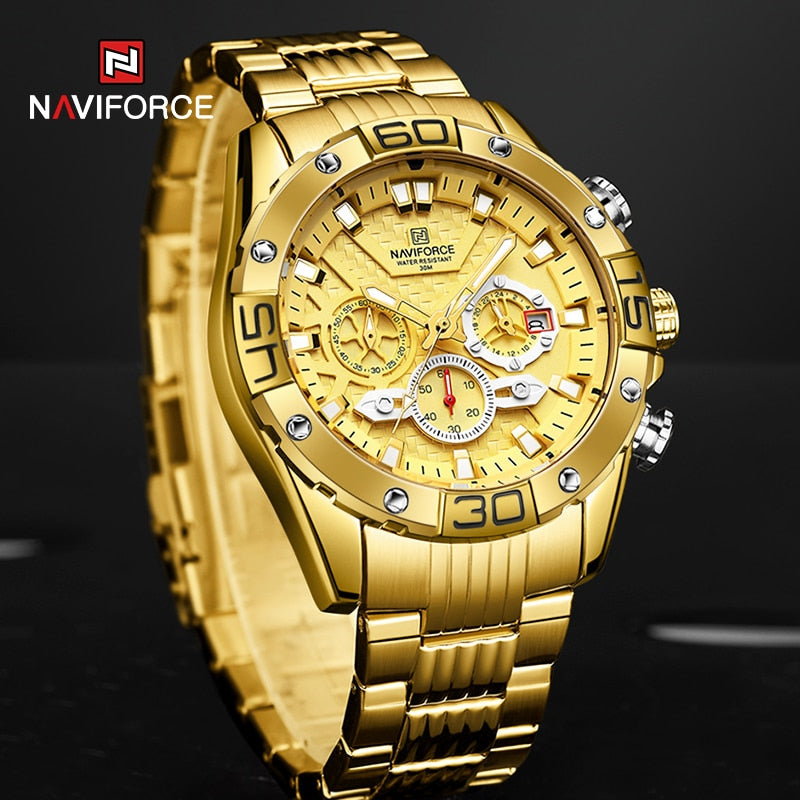 Men's Watches Luxury Gold Business Classic Quartz Clock