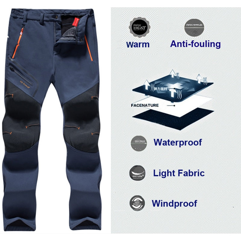 Men's Waterproof Pants Autumn Winter Outdoor Cargo Pants