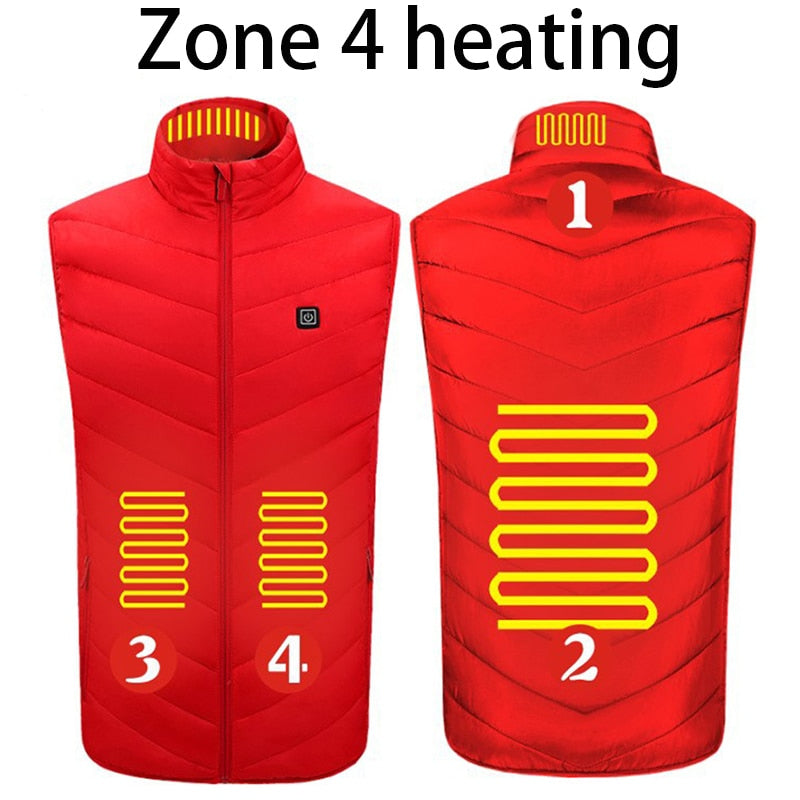 New USB Electric Heated Vest Winter Smart Heating Jackets