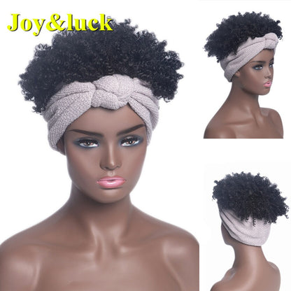 Beauty Synthetic  Headband Wig African Women Turban Wig