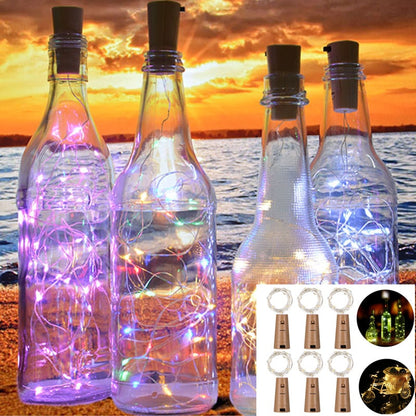 LED Decorations Wine Jar Bottle Lights Cork