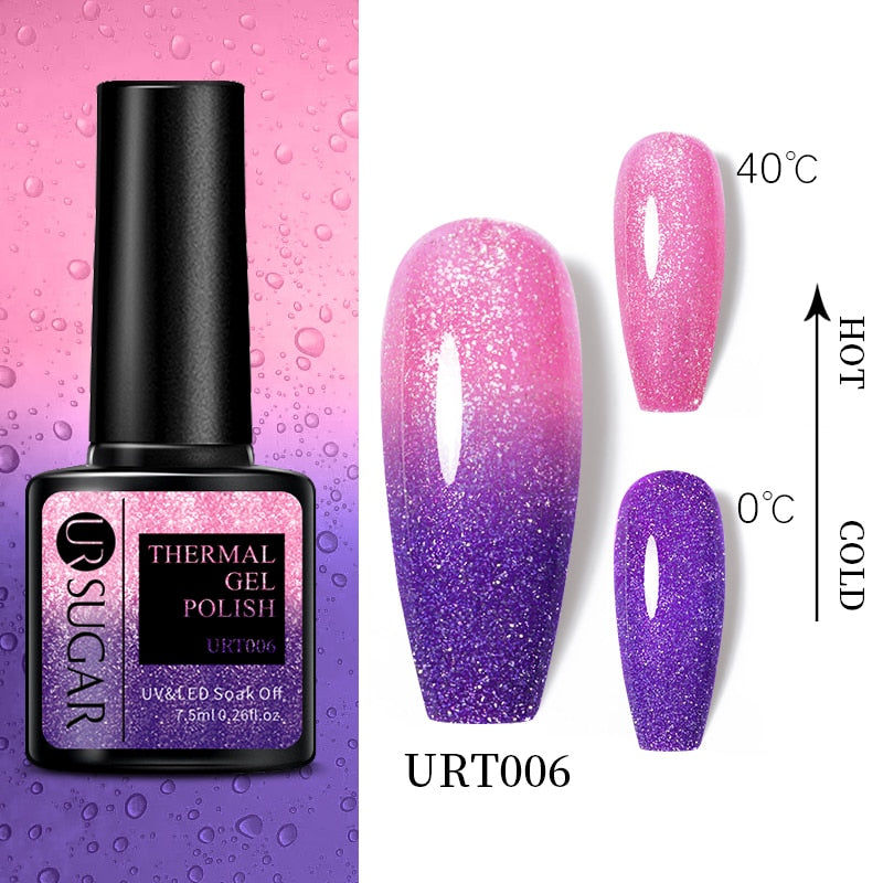 Beauty Thermal Ultra-thin Glitter 3 Colors Soak Off Nail Art Gel