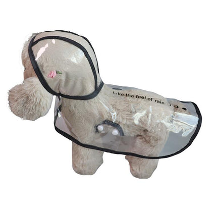 Dog Hooded Raincoat Transparent PVC Jacket