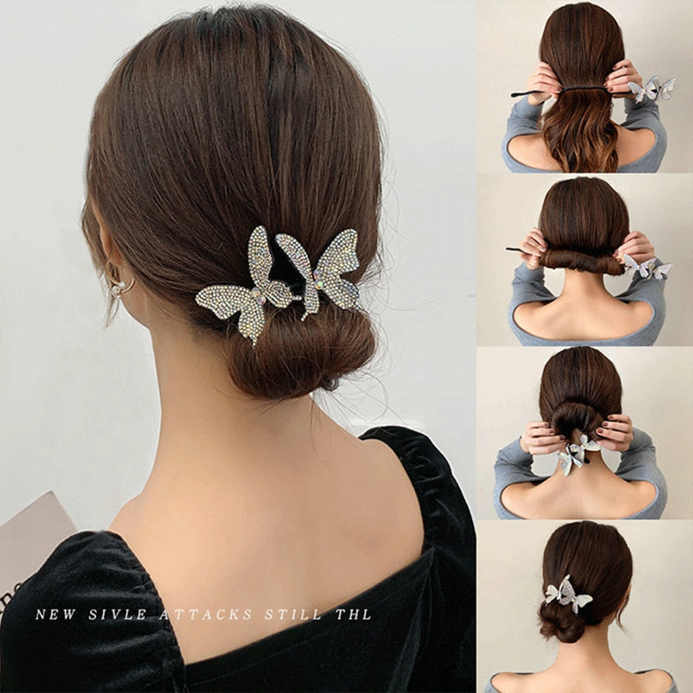Hair Style Hair device braided hair stick butterfly hairpin